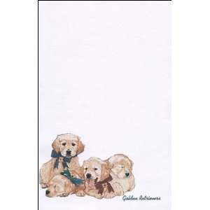  Golden Pups in Bows Personal Stationery: Health & Personal 