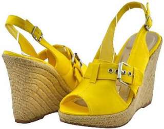  Qupid Konya 44 Yellow Women Wedge Sandals: Shoes