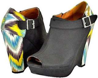  Qupid Lenka 37 Black Women Wedge Pumps Shoes