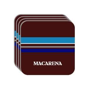 Personal Name Gift   MACARENA Set of 4 Mini Mousepad Coasters (blue 