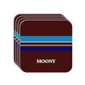 Personal Name Gift   MOONY Set of 4 Mini Mousepad Coasters (blue 
