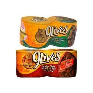  9Lives Meat Lovers Sliced Variety Pack Canned Cat Food 24 