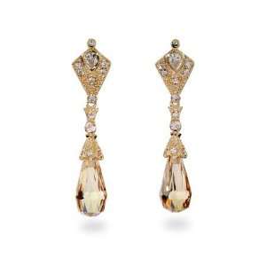   Vintage Champagne Briollette Teardrops: Eves Addiction: Jewelry
