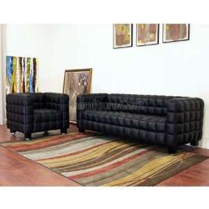   Black Leather Living Room Set 0717 Black slr set: Home & Kitchen