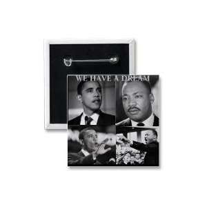 campaign pin pinbacks buttons we have a dream obama king button square
