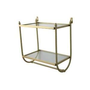   Brass DOUBLE GLASS SHELF WITH TOWEL BAR 3 GSS SN: Home & Kitchen