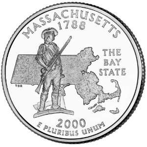  2000 D Massachusetts State Quarter BU Roll: Everything 