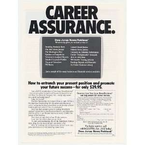 1987 Dow Jones News/Retrieval Service Career Assur Print 