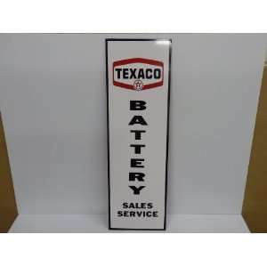  TEXACO OLD STYLE GAS STATION SIGN BATTERY SERVICE 5.75X18 