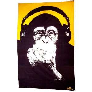  Steez Headphone Monkey Urban Art Tapestry (58x86 Bed Sheet 