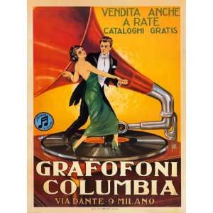 Grafofoni Columbia Vintage Advertising Poster 