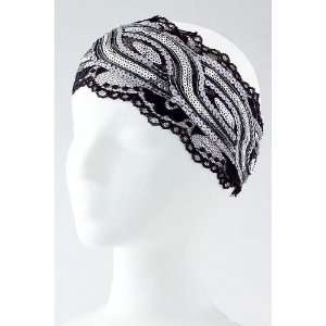   Fashion Hair Accessory ~ Silver Sequined Headwrap