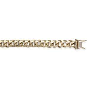  14k Yellow Gold 10.5mm Solid Link Curb Bracelet   8.5 Inch 