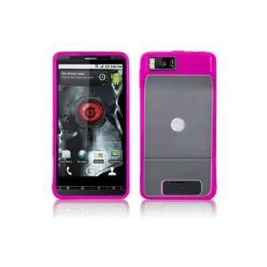   with Frosted ABS Plate   Hot Pink/Clear: Cell Phones & Accessories