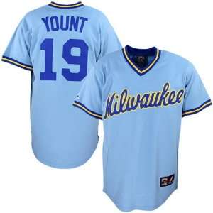  Majestic Milwaukee Brewers #19 Robin Yount Light Blue 