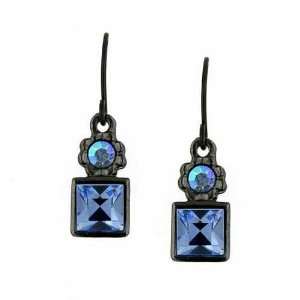  Blue Square Drop Earrings: 1928 Jewelry: Jewelry