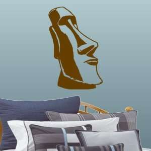  Brown Large Grunge Easter Island Head Wall Decal
