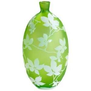  Blossom Large Green and White Glass Vase: Home & Kitchen