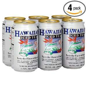 Noh Hawaiian Iced Tea Cans 6 pack, 11.5 ounces (Pack of 4)  