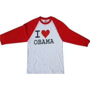   Barack Obama I Love Obama White Red T Shirt