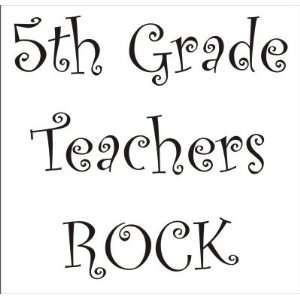  5th Fifth Grade TEACHERS ROCK Decal Sticker, Blue