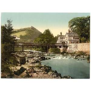 Photochrom Reprint of Chain Bridge Hotel, Berwyn Valley, Llangollen 