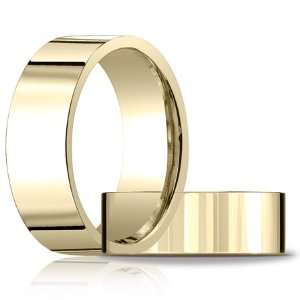  8mm Flat Comfort Fit Band   14k Yellow Gold: Jewelry