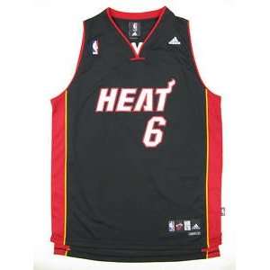  Lebron James Miami Heat Jersey Black   Medium 48: Sports 