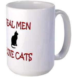  Men Love Cats Humor Large Mug by  Everything 