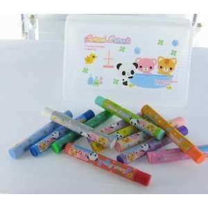  Animal Friends Mini Pastel and Rainbow Colors Erasers Set 