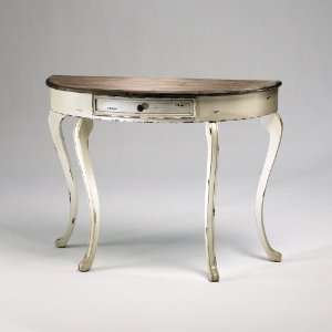   Distressed White and Gray 32.5 Abelard Console Table