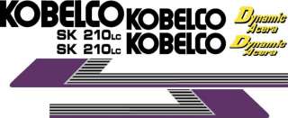 Kobelco SK 210LC Excavator Decal Set  
