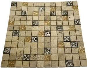 Fusion Mosia Marble & Metal Mosaic 1X1 Tiles 1 SQ.FT Sheet For Kitchen 