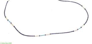 Afghani Necklace Tiny Lapis Turquoise Silver Beads  