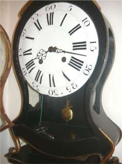 Antique waisted NEUFCHATEL CLOCK ¼ strike + Wall Support Swiss c1780 