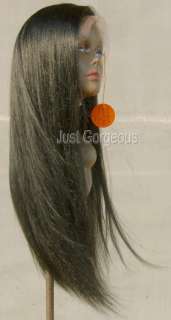   Made Lace Front 100% Indian Remy Human Hair Wig 24 Yaki Wendy  