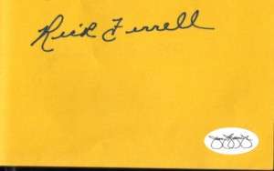 Rick Ferrell CUT Signature Autograph AUTO Red Sox JSA COA  