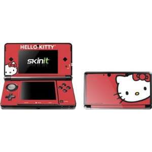   Hello Kitty Cropped Face Red Vinyl Skin for Nintendo 3DS Electronics