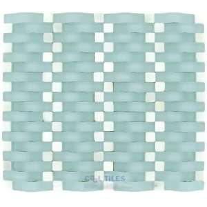  3d wave mesh mounted glass mosaic in azzurro matte