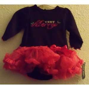   Pc.skirted Creeper Black W/fancy Ruffle Hot Pink Skirt 3mos. New