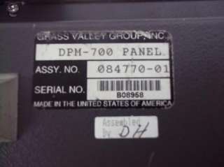 Grass Valley Group DPM 700 Streamline Effects Switcher Digital Video 
