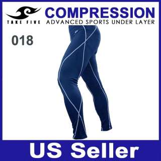 TAKE FIVE Compression Sports Mens Pants NAVY BLUE 018  