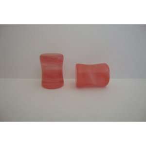  4 Gauge Cherry Quartz Pink China Glass Plugs [1 Pair 