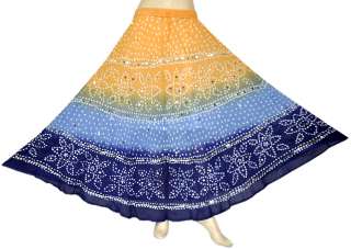 Gypsy Skirt Cotton Bandhej Skirt Long Boho Indian Diwali Navratri 