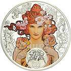 CANCER Horoscope Zodiac Mucha Silver Coin 1$ Niue Island 2011  