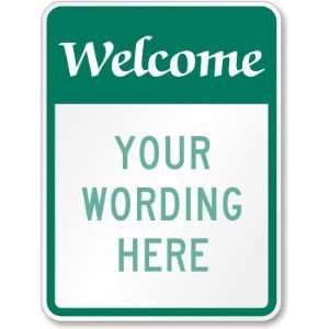  Welcome (green reverse) (large) Engineer Grade Sign, 24 x 