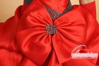 Red stain drill princess panniers luxurious bra style wedding dress YW 