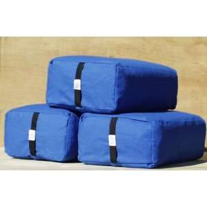   Bheka Rectangular 100% Cotton Yoga Bolster (Blue)