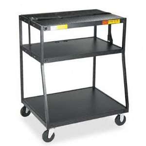   Wide Body Steel TV Cart, 35w x 28 3/4d x 44h, Black: Office Products