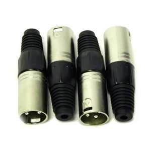 of Four (4) NEW 3 PIN Male XLR Cable Connector   Microphone plug   Mic 